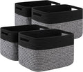 4 Pack Storage Baskets for Organizing, Woven Baskets for Shelves - Perfect for Toys, Books, Towels, and Clothes, Durable Gift Basket Bins Toy Storage, 12.7''L x9''W x7.8''H, White